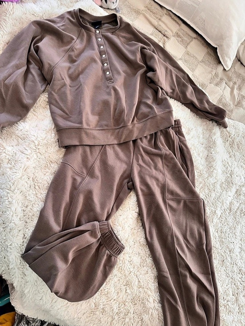 Scoop Women's Brown Jogger two piece set Size XS Like New